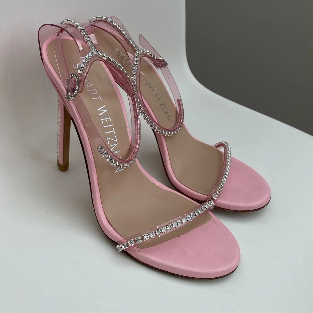 Stuart Weitzman women Nudistglam 100 Rose Pink Sandals size 7 party heels